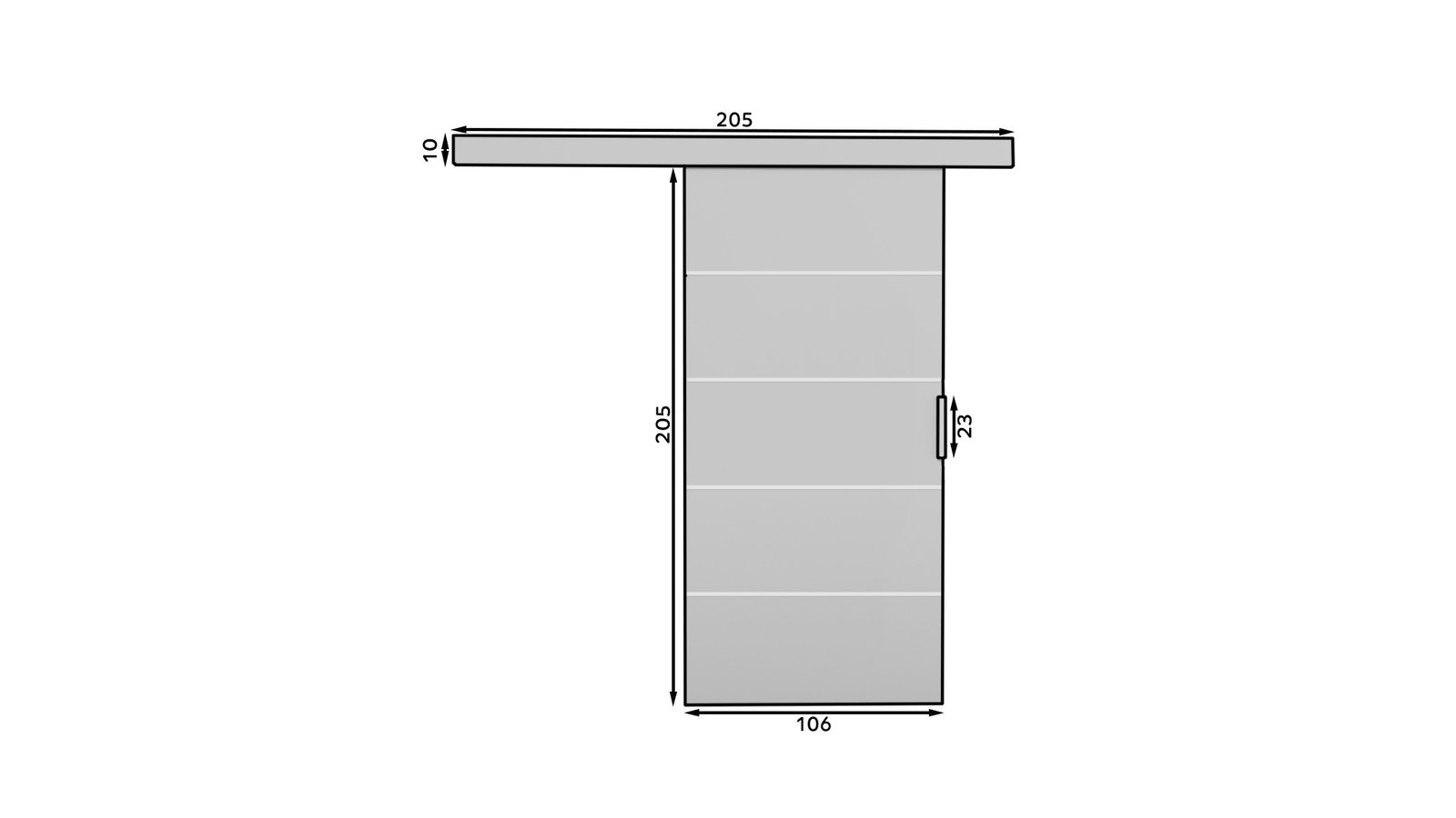 BIELLA 106 grey ADRK wall-mounted sliding door - Image 3