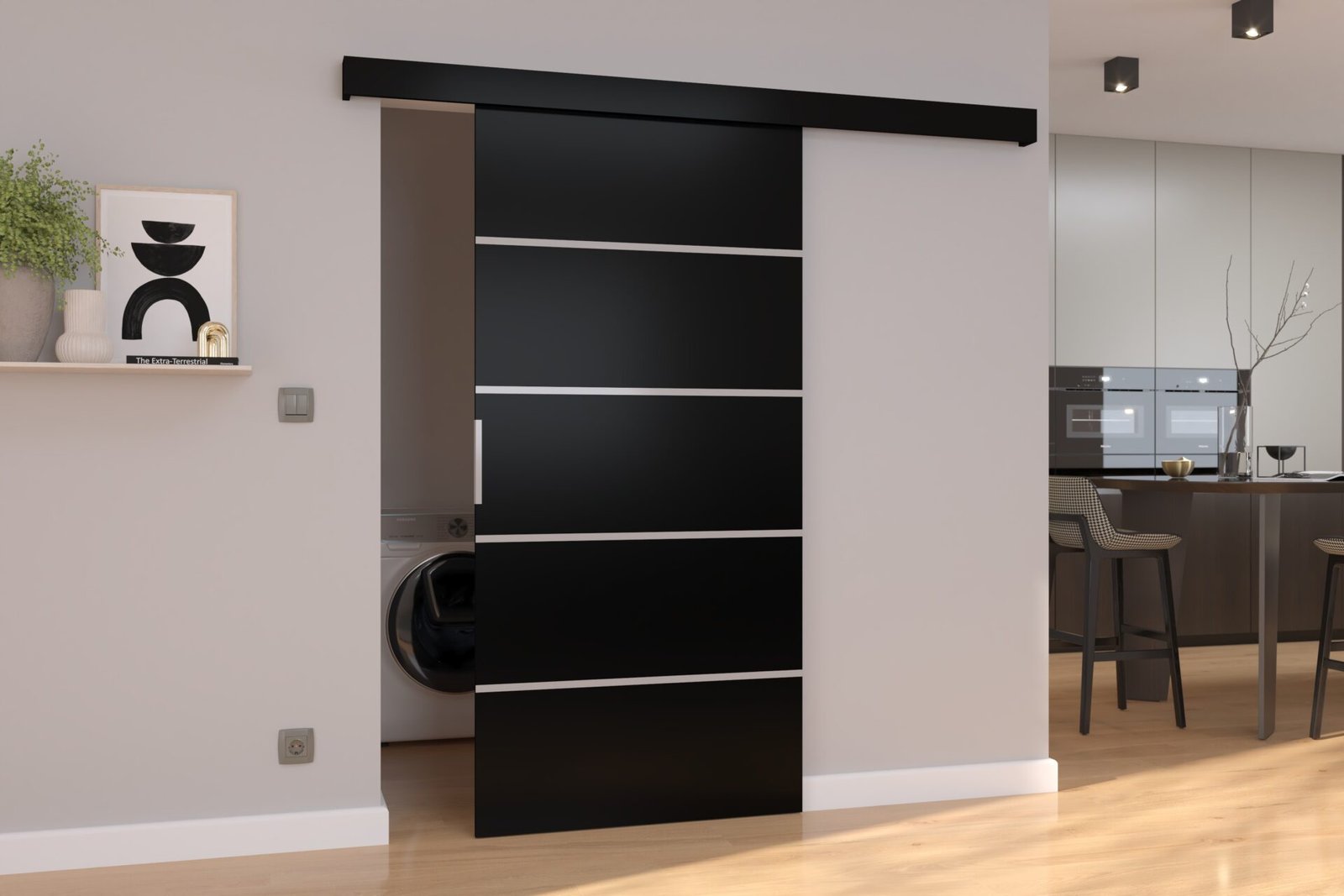 BIELLA 76 black ADRK wall-mounted sliding door - Image 2
