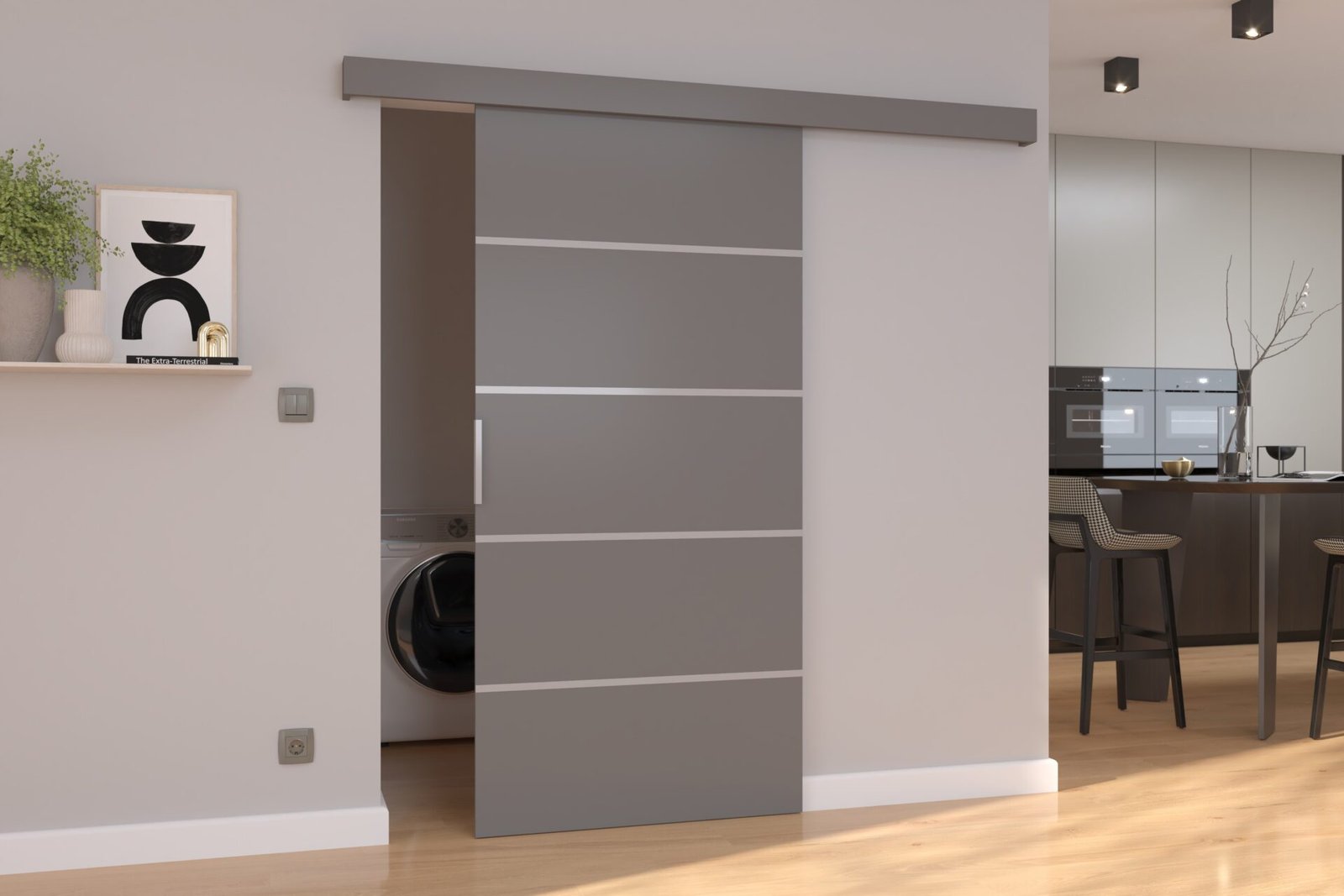 BIELLA 76 grey ADRK wall-mounted sliding door - Image 2