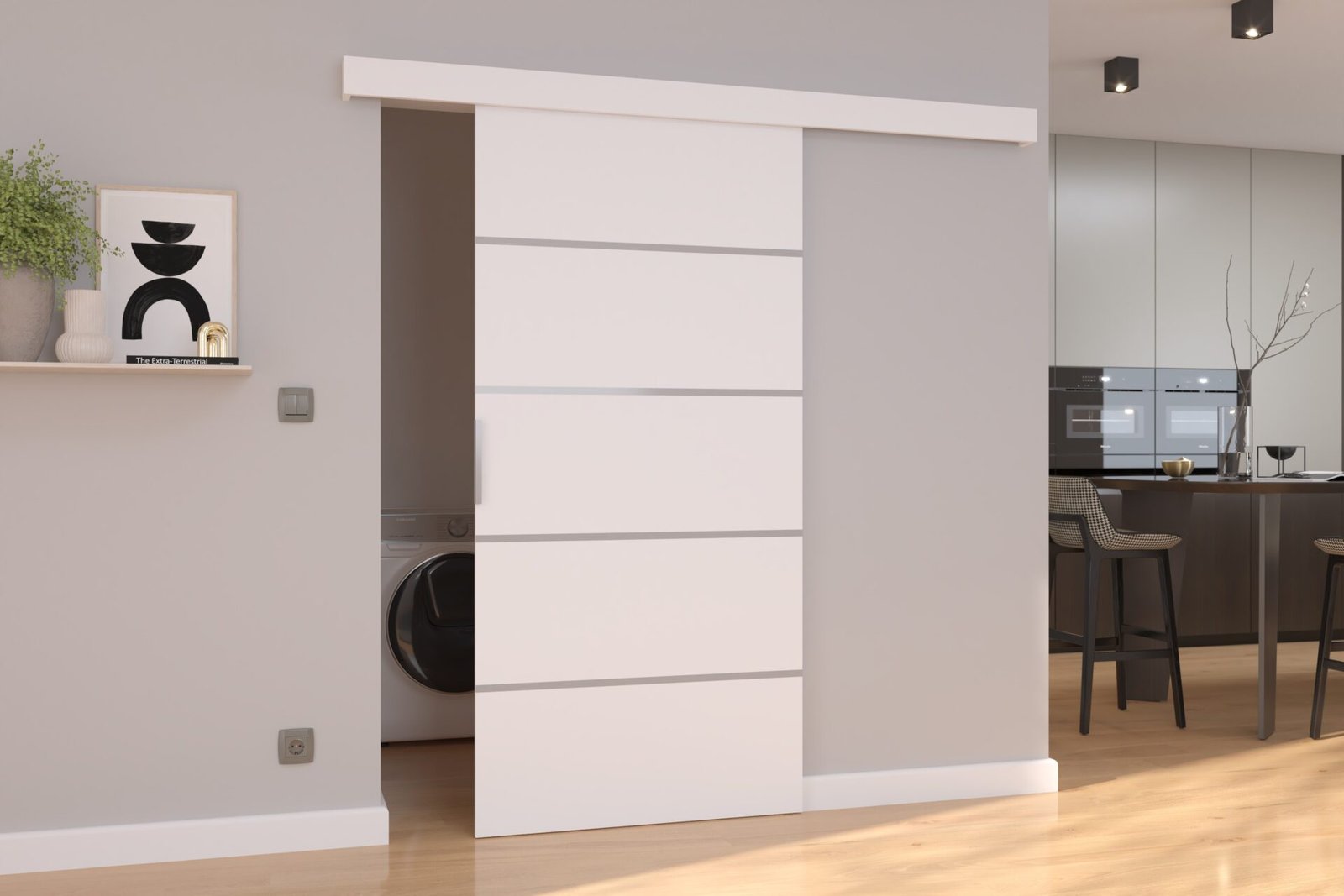 BIELLA 96 White ADRK wall sliding door - Image 2