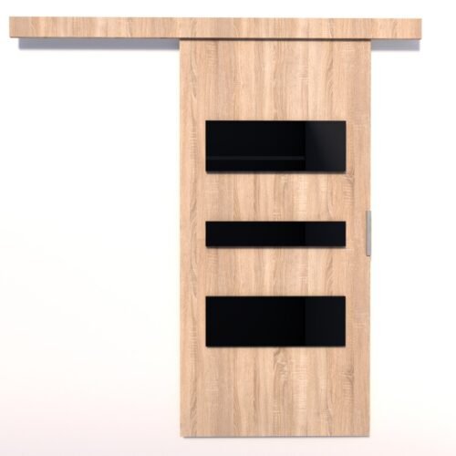 CENTO 106 Sonoma/black Lacobel ADRK wall sliding door