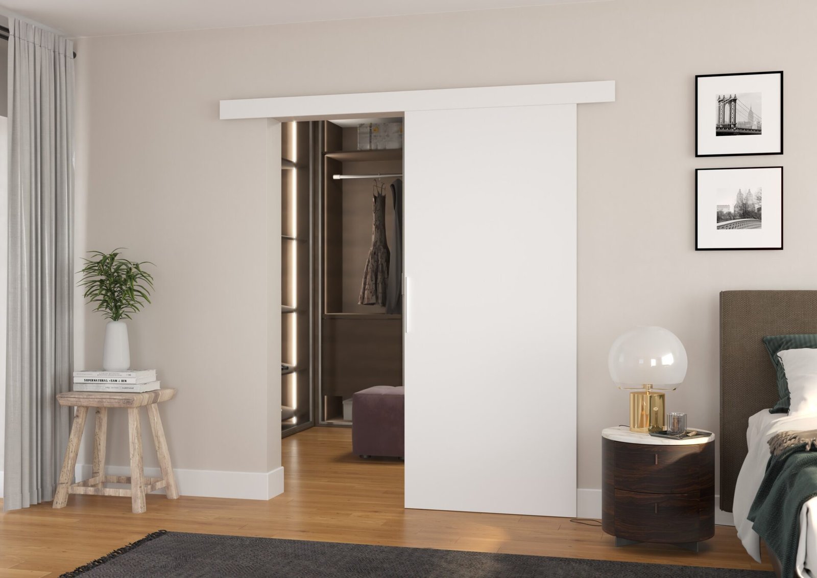 DAAN 96 white ADRK wall sliding door - Image 2