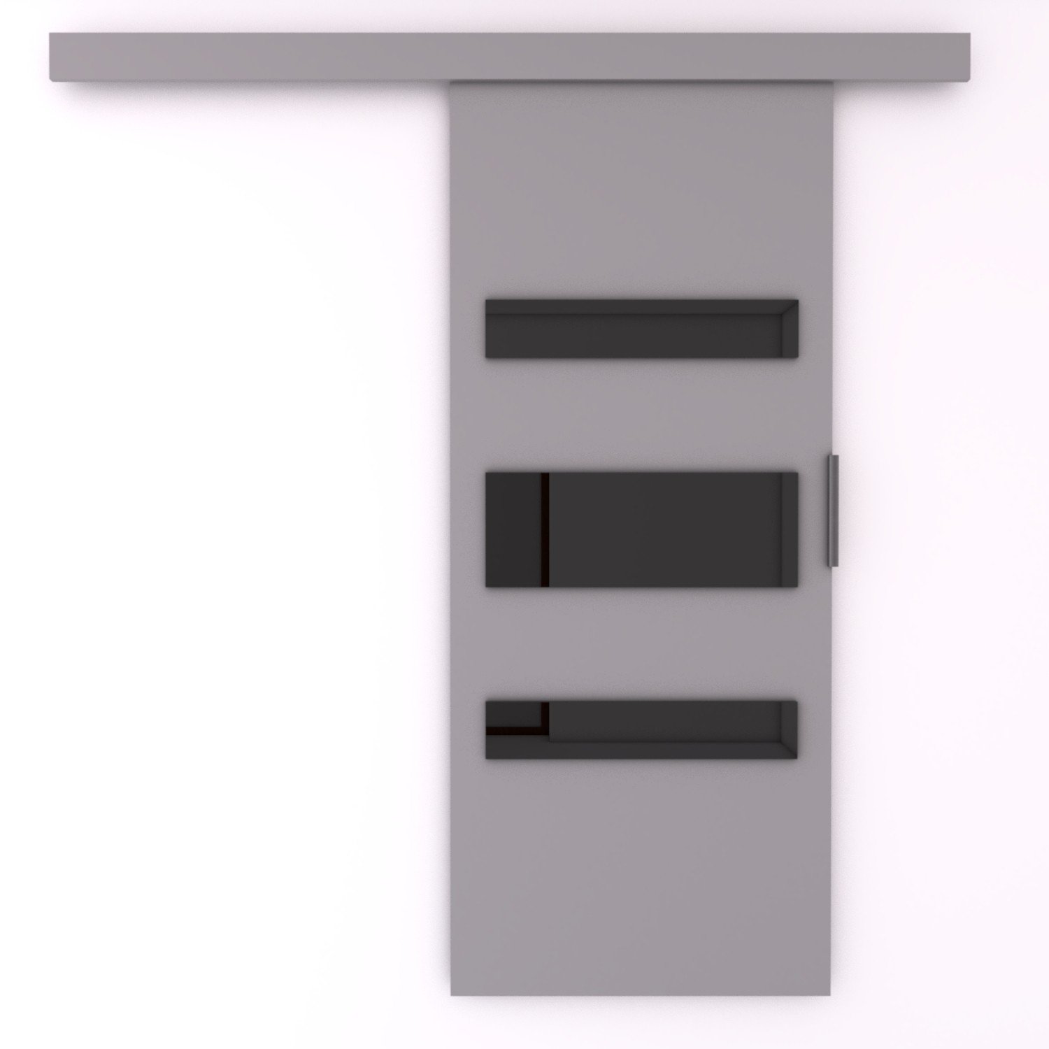 DESIO 76 grey/black Lacobel ADRK wall-mounted sliding door