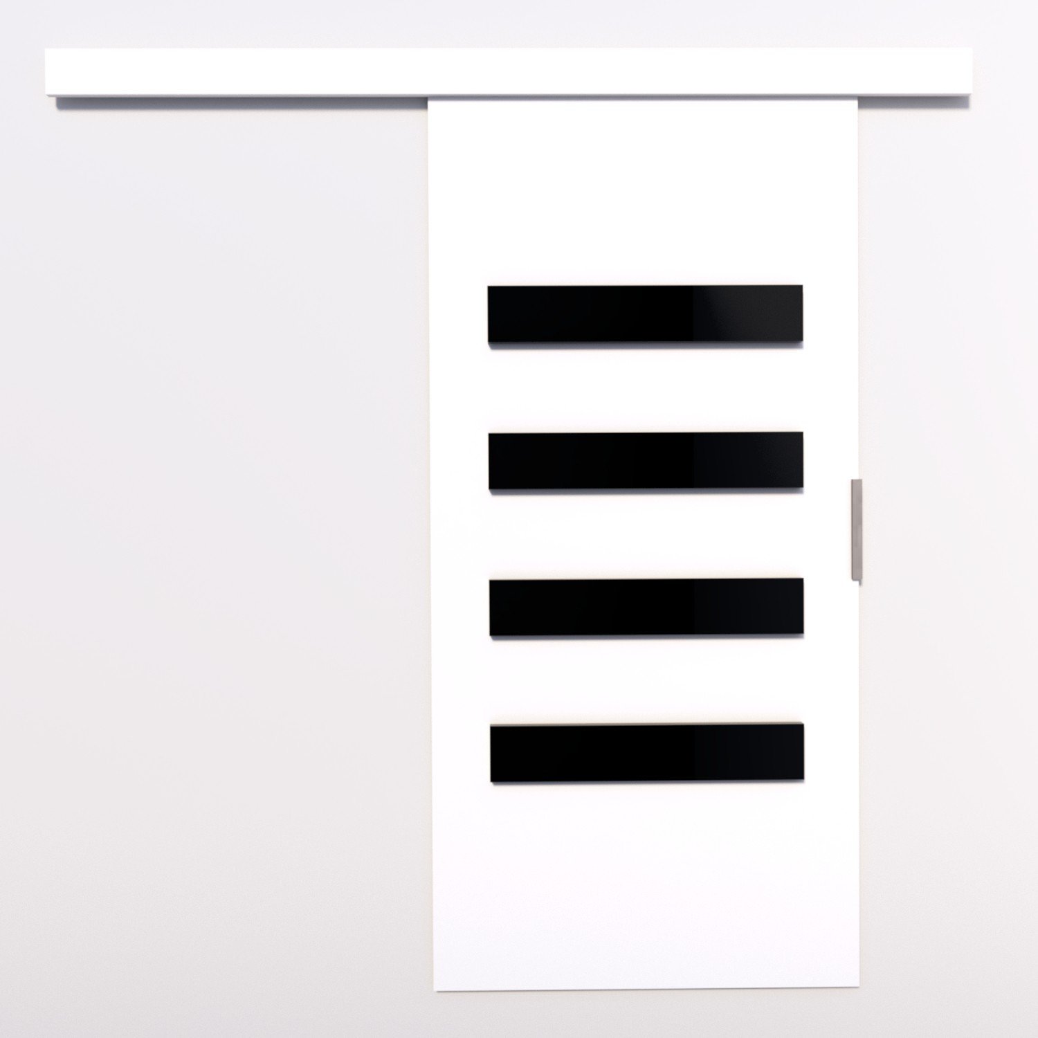 FORLI 106 Wall-mounted sliding door, white/black, Lacobel ADRK