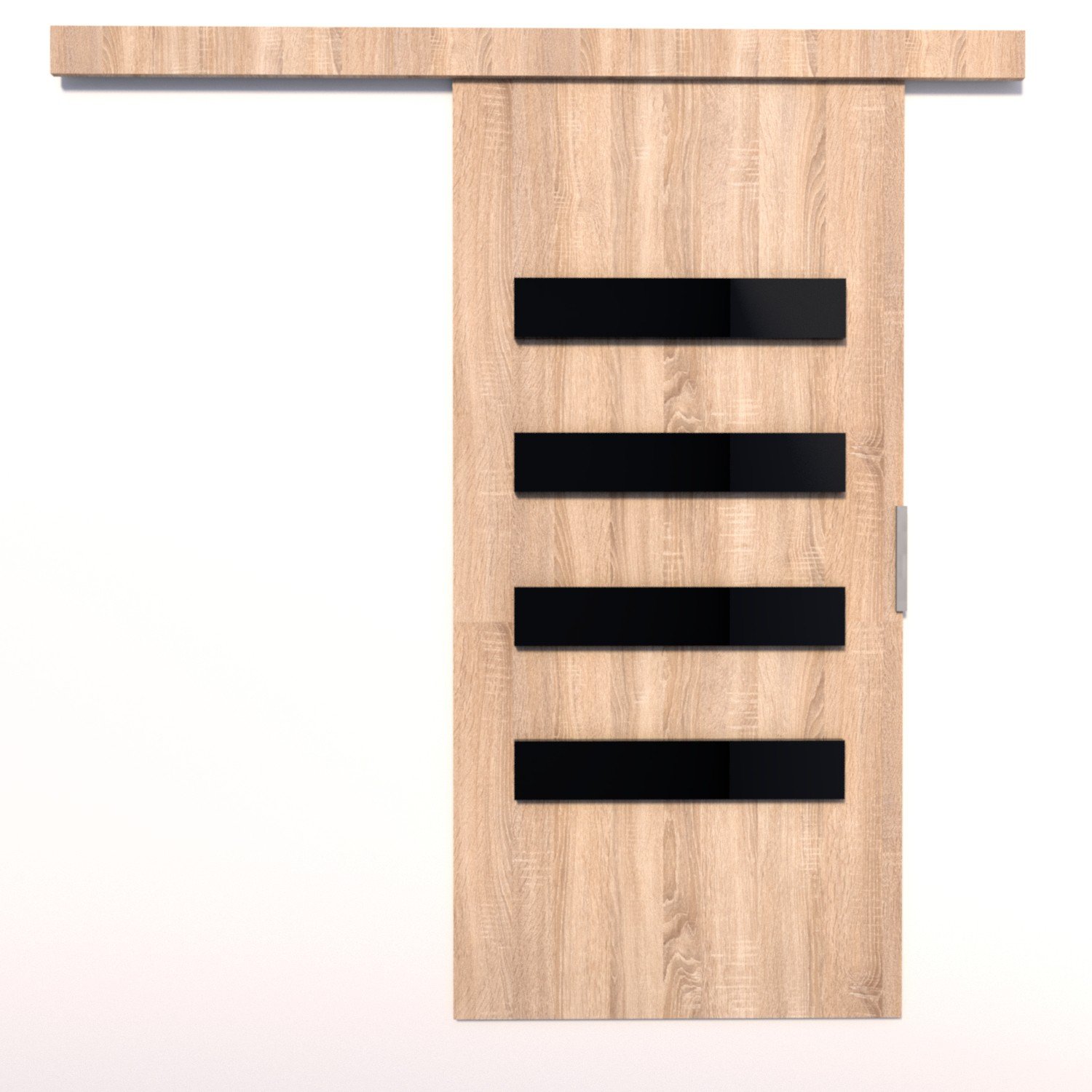 FORLI 106 Sonoma/black Lacobel ADRK wall sliding door