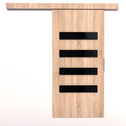 FORLI 76 Sonoma/black Lacobel ADRK wall-mounted sliding door