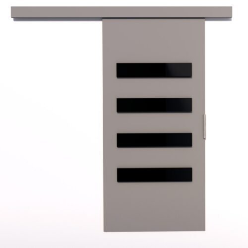 FORLI 76 wall-mounted sliding door, grey/black, Lacobel ADRK