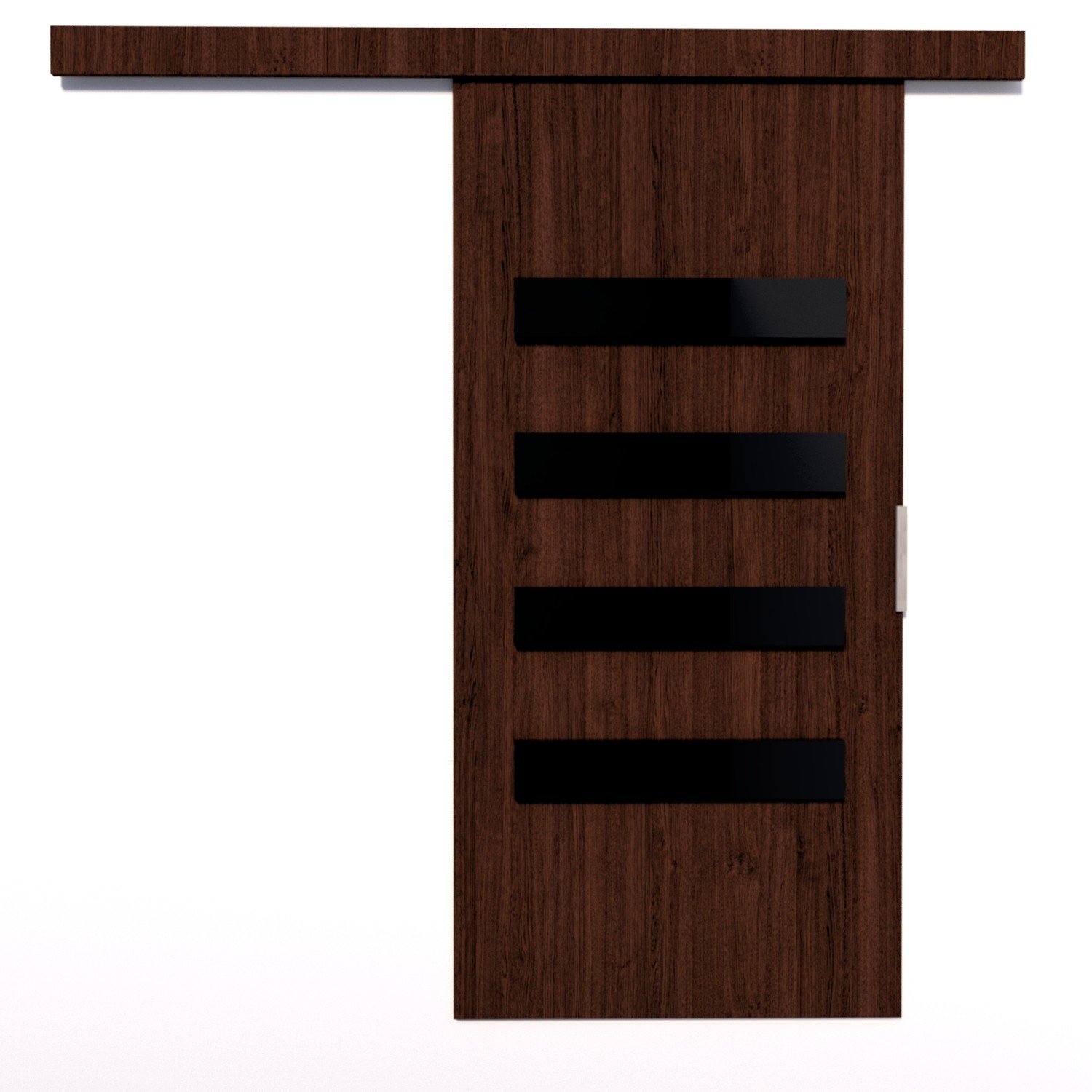 FORLI 76 Wenge/Black Lacobel ADRK wall-mounted sliding door