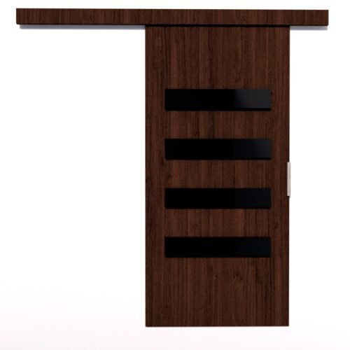 FORLI 86 Wenge/Black Lacobel ADRK wall-mounted sliding door