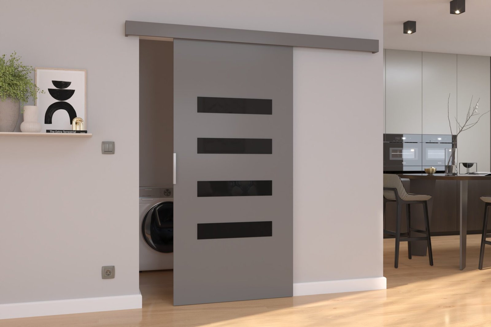FORLI 96 grey/black Lacobel ADRK wall-mounted sliding door - Image 2