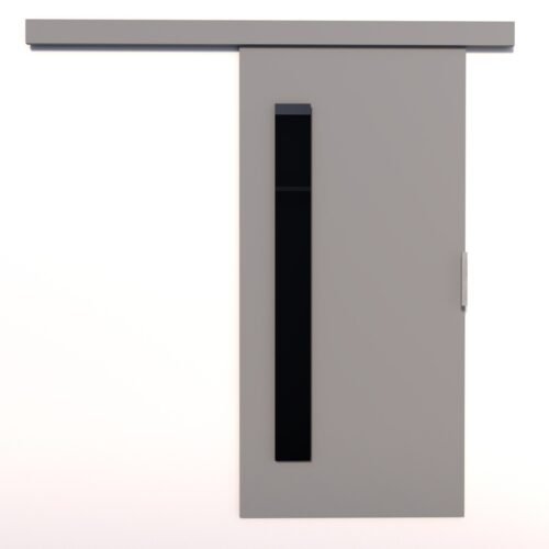 GELA 106 wall-mounted sliding door, grey/black, Lacobel ADRK
