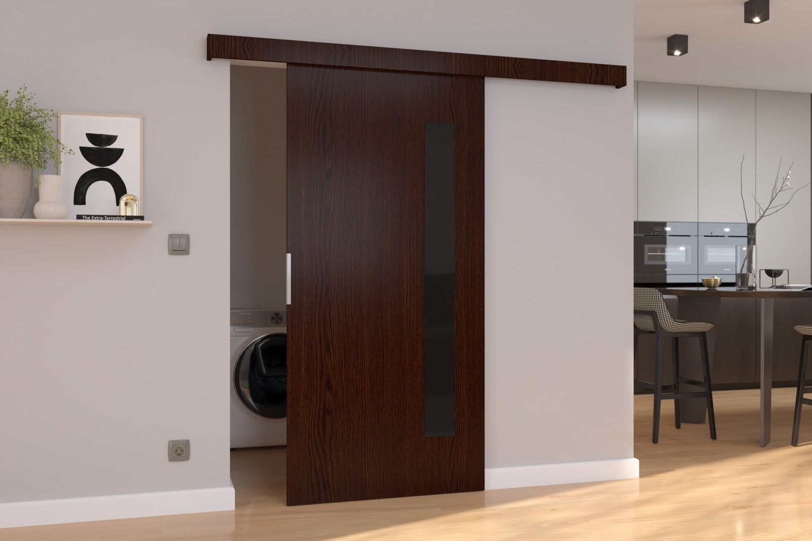 GELA 86 Wenge/Black Lacobel ADRK wall-mounted sliding door - Image 2