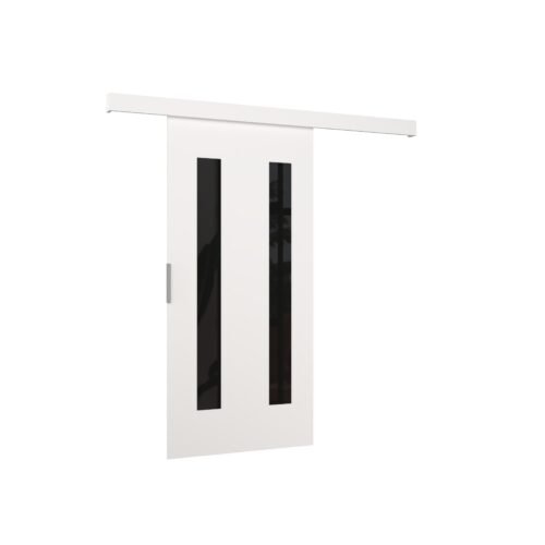 HERS 106 wall-mounted sliding door, white/black, Lacobel ADRK