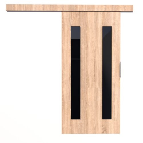 HERS 86 Sonoma/Black Lacobel ADRK wall sliding door