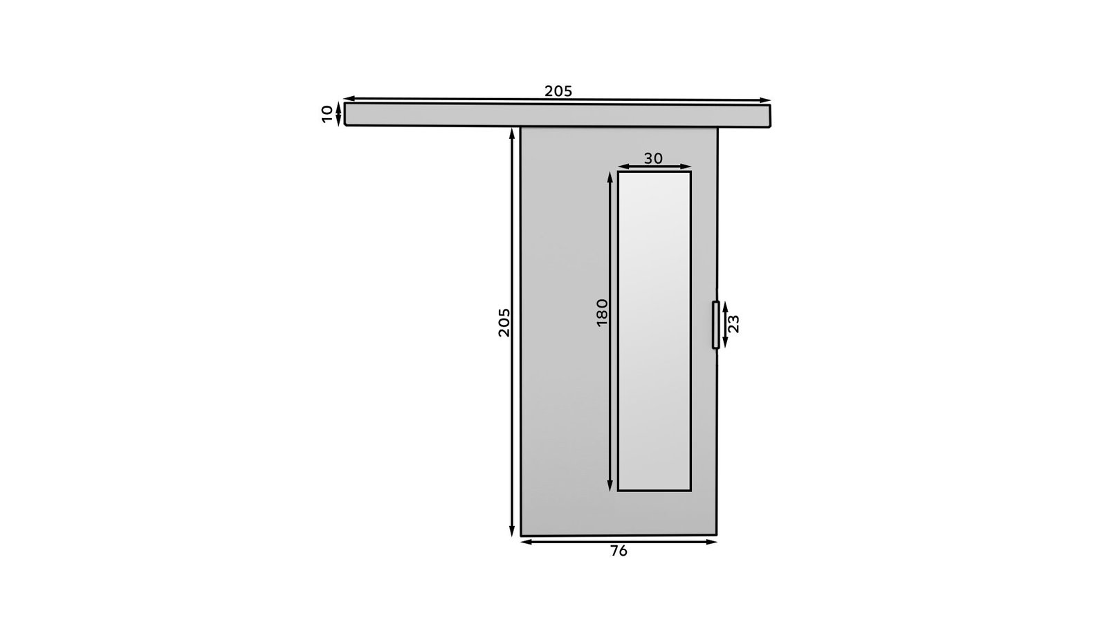 Wall sliding door MALTA 76 White ADRK - Image 2