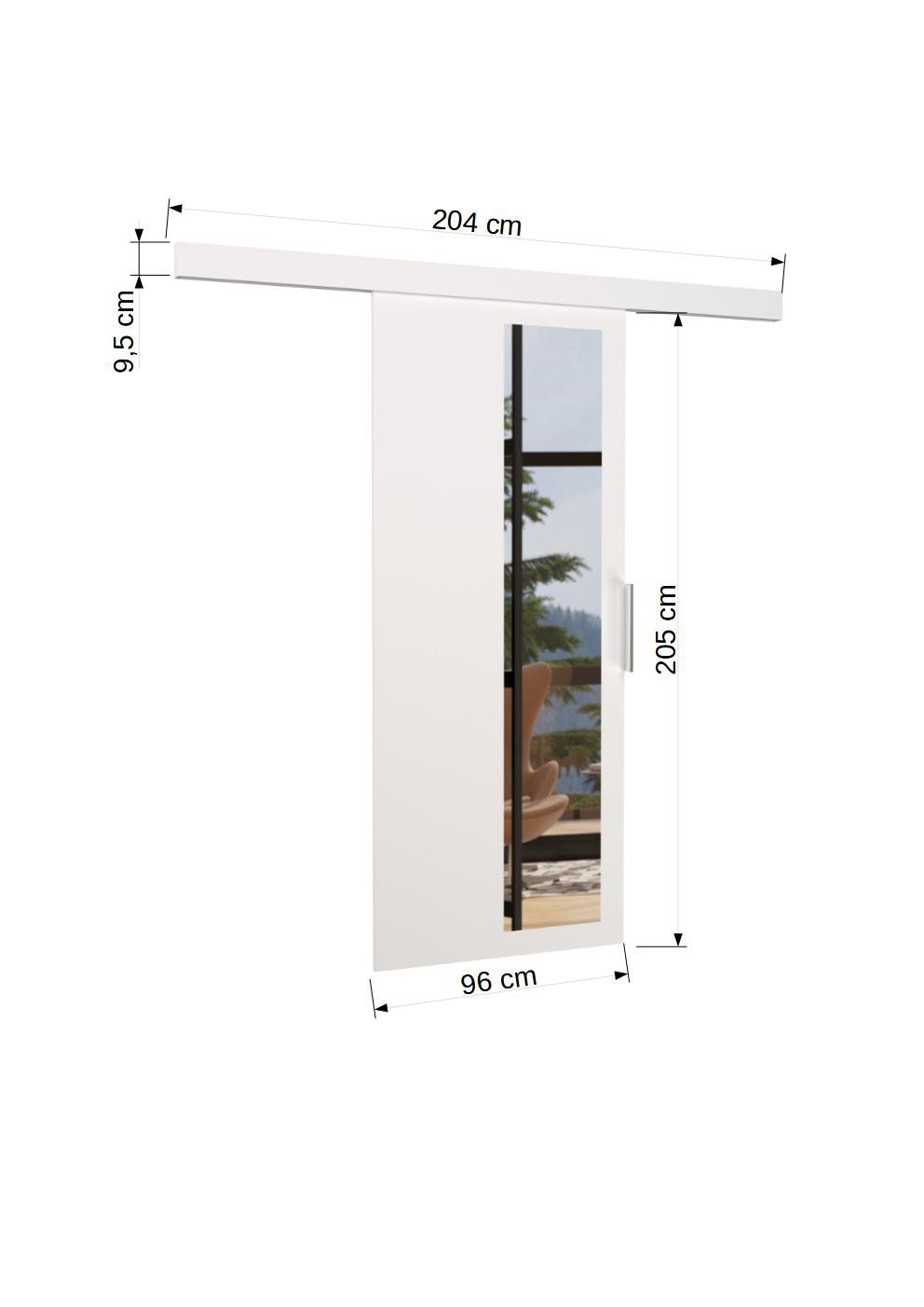 Wall sliding door MALTA 96 White ADRK - Image 3