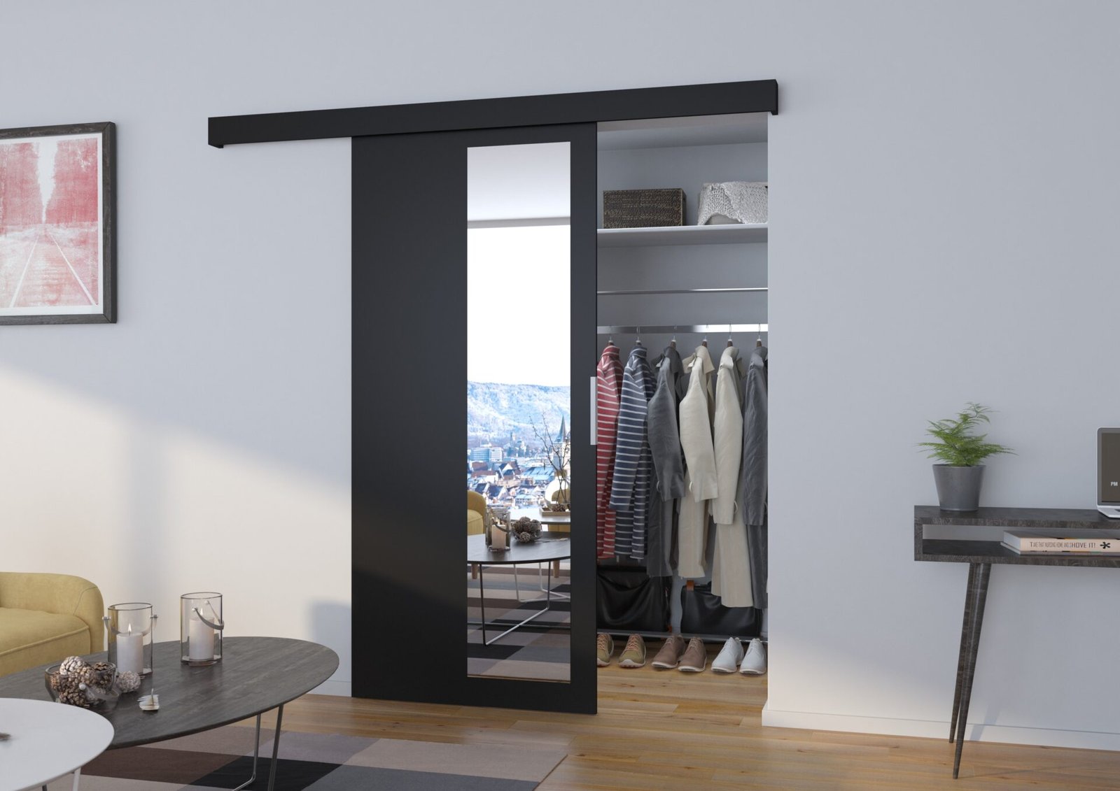 Wall sliding door MALTA 96 Black ADRK - Image 2