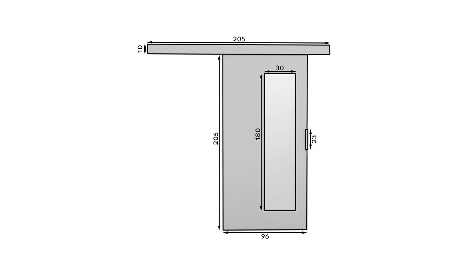 Wall sliding door MALTA 96 Black ADRK - Image 3