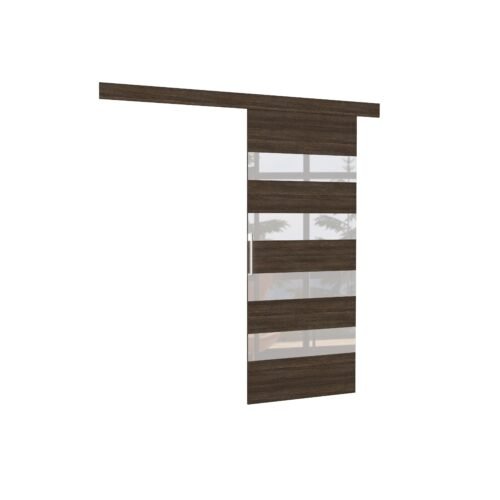 MILOU 86 Chocolate/white Lacobel ADRK sliding wall door