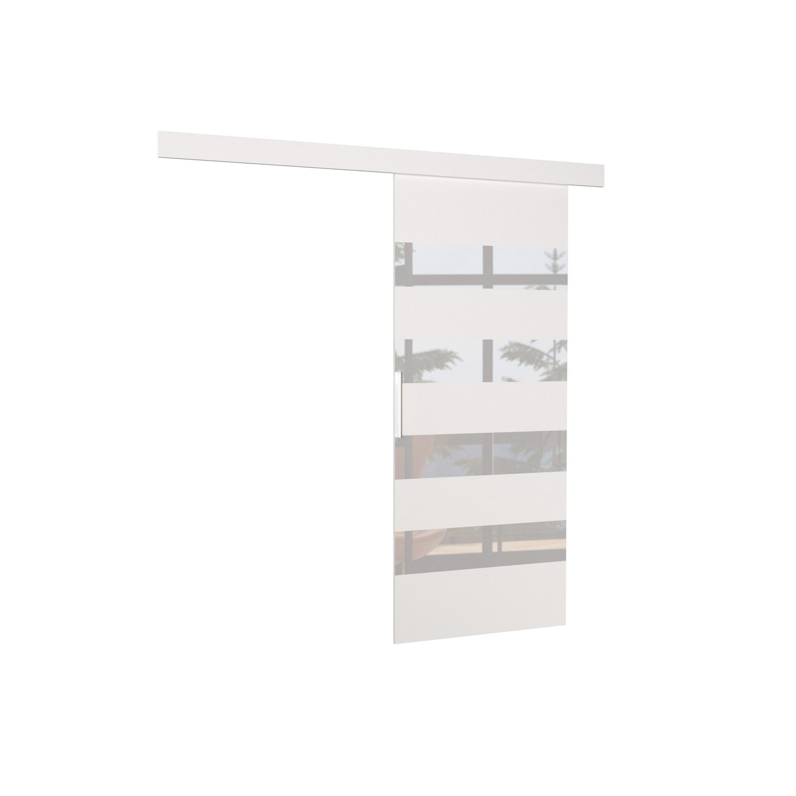 MILOU 96 White/White Lacobel ADRK wall sliding door