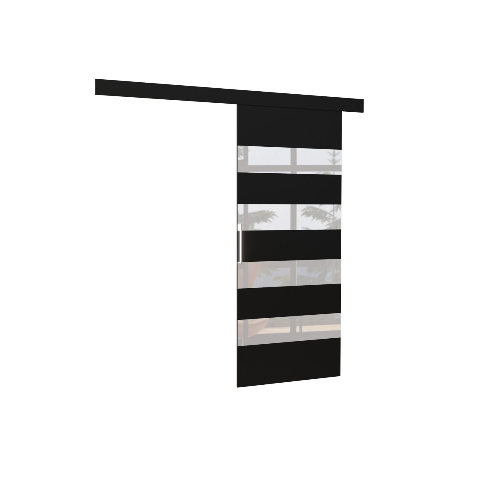 MILOU 96 black/white Lacobel ADRK wall-mounted sliding door