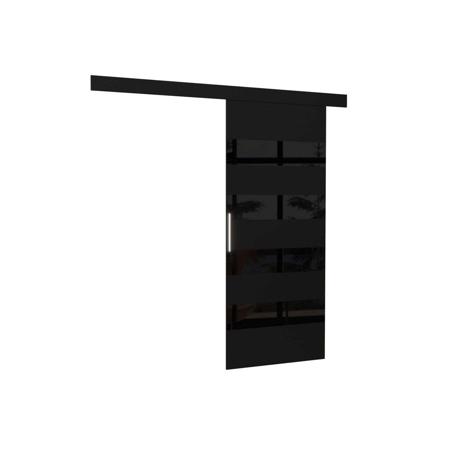 MILOU 96 Black/black Lacobel ADRK wall sliding door