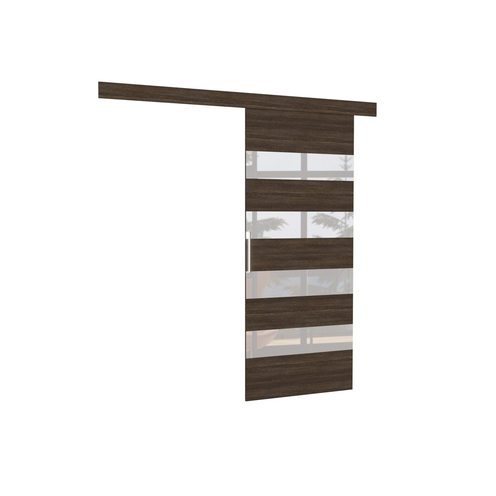 MILOU 96 chocolate/white Lacobel ADRK sliding wall door