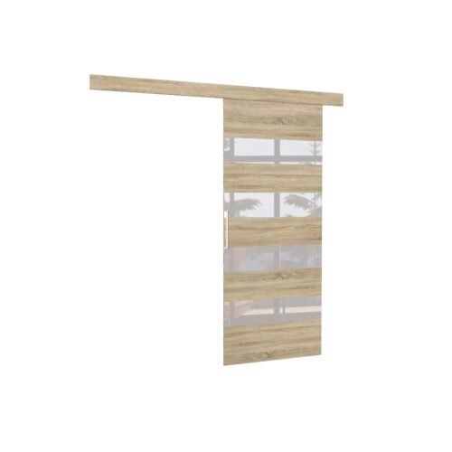 MILOU 96 Sonoma/White Lacobel ADRK wall sliding door