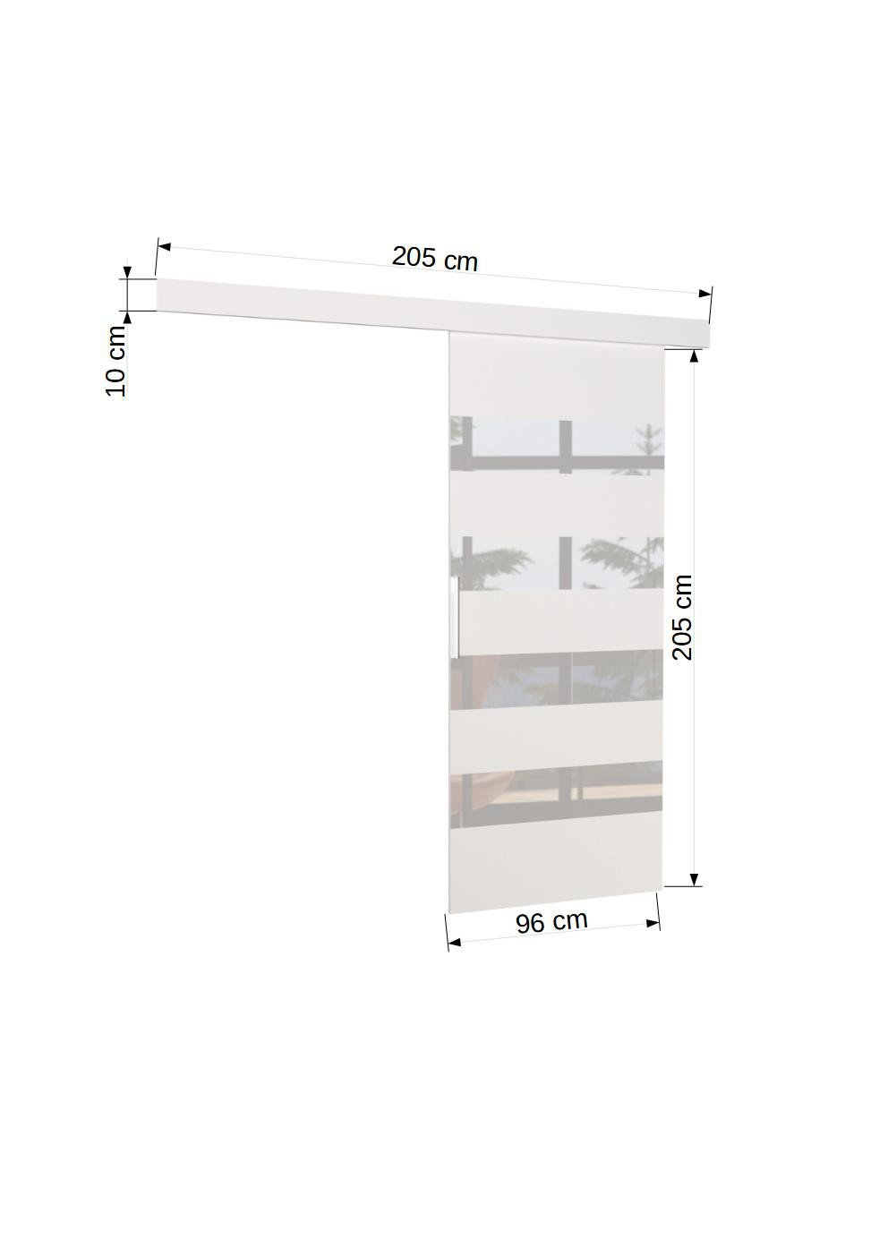 MILOU 96 Sonoma/Black Lacobel ADRK wall sliding door - Image 3