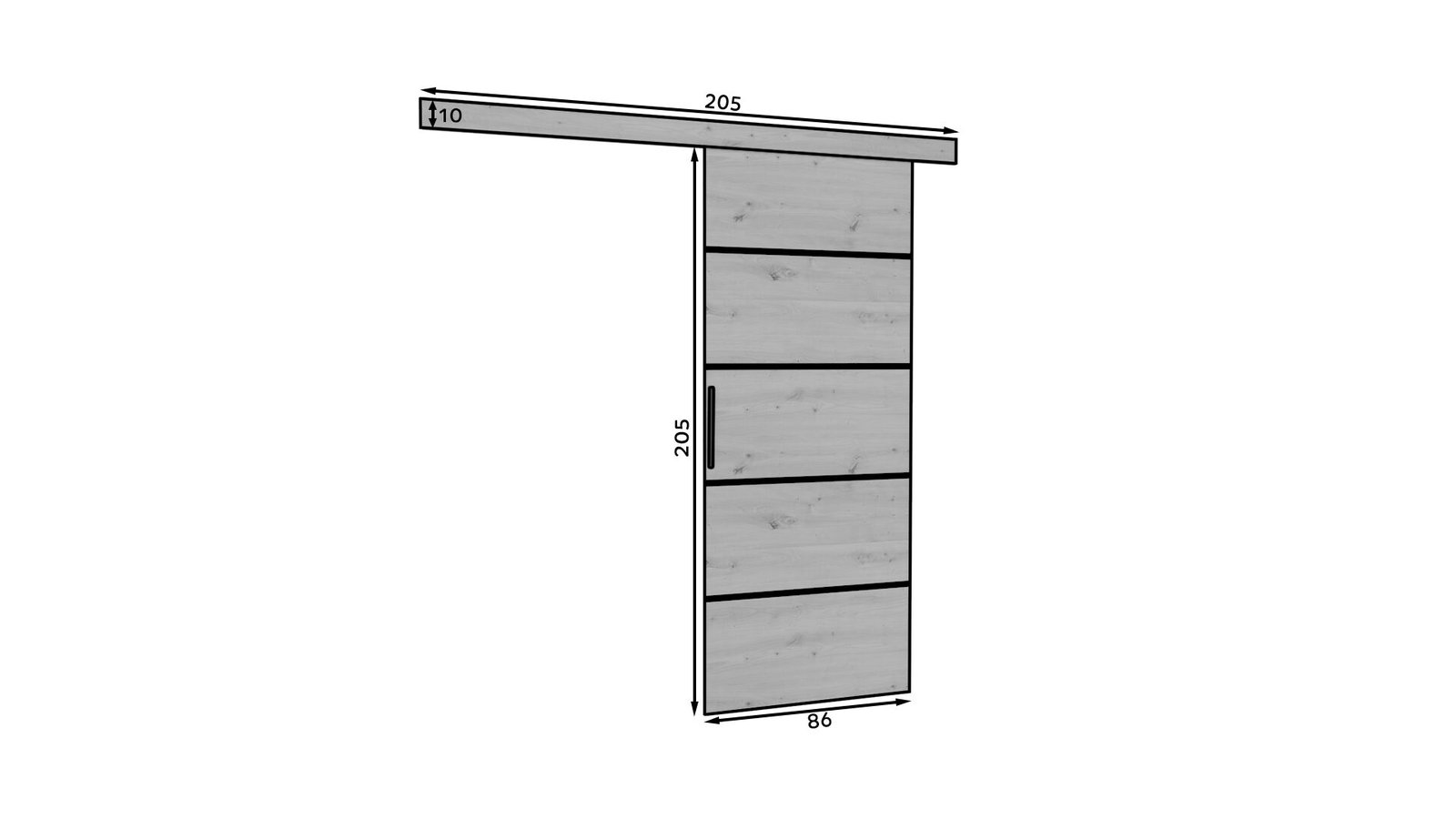 MUSCHU 86 Sonoma ADRK wall-mounted sliding door - Image 3