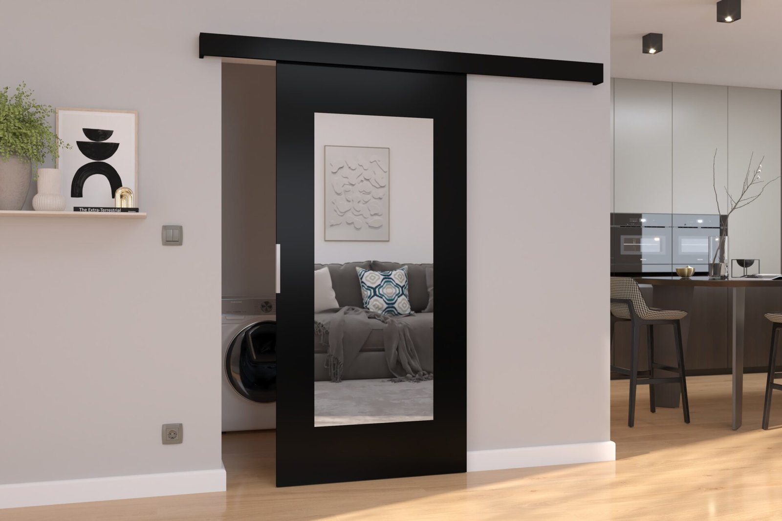 Wall sliding door NELA 106 Black ADRK - Image 2