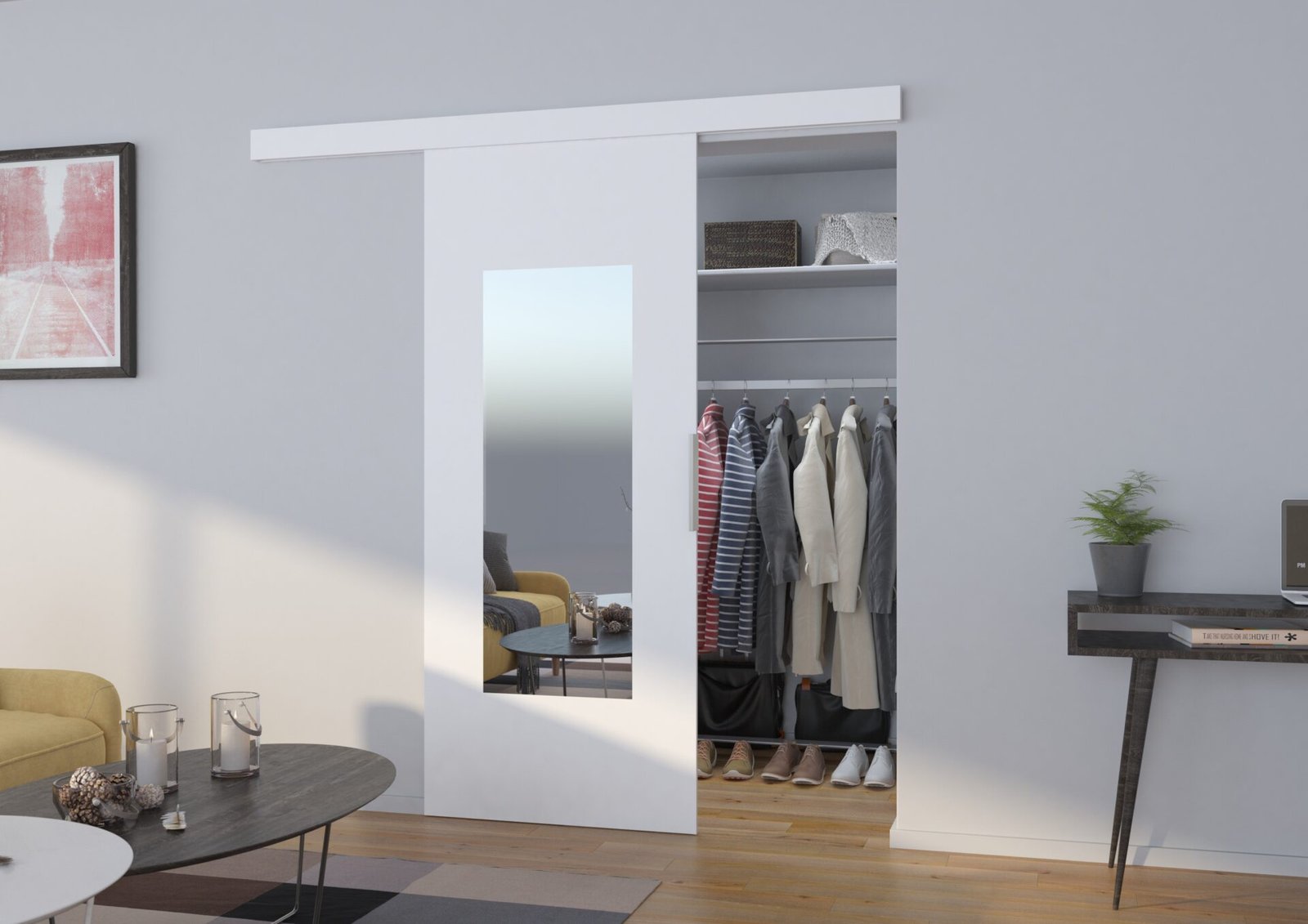 Wall sliding door NELA 76 White ADRK - Image 2