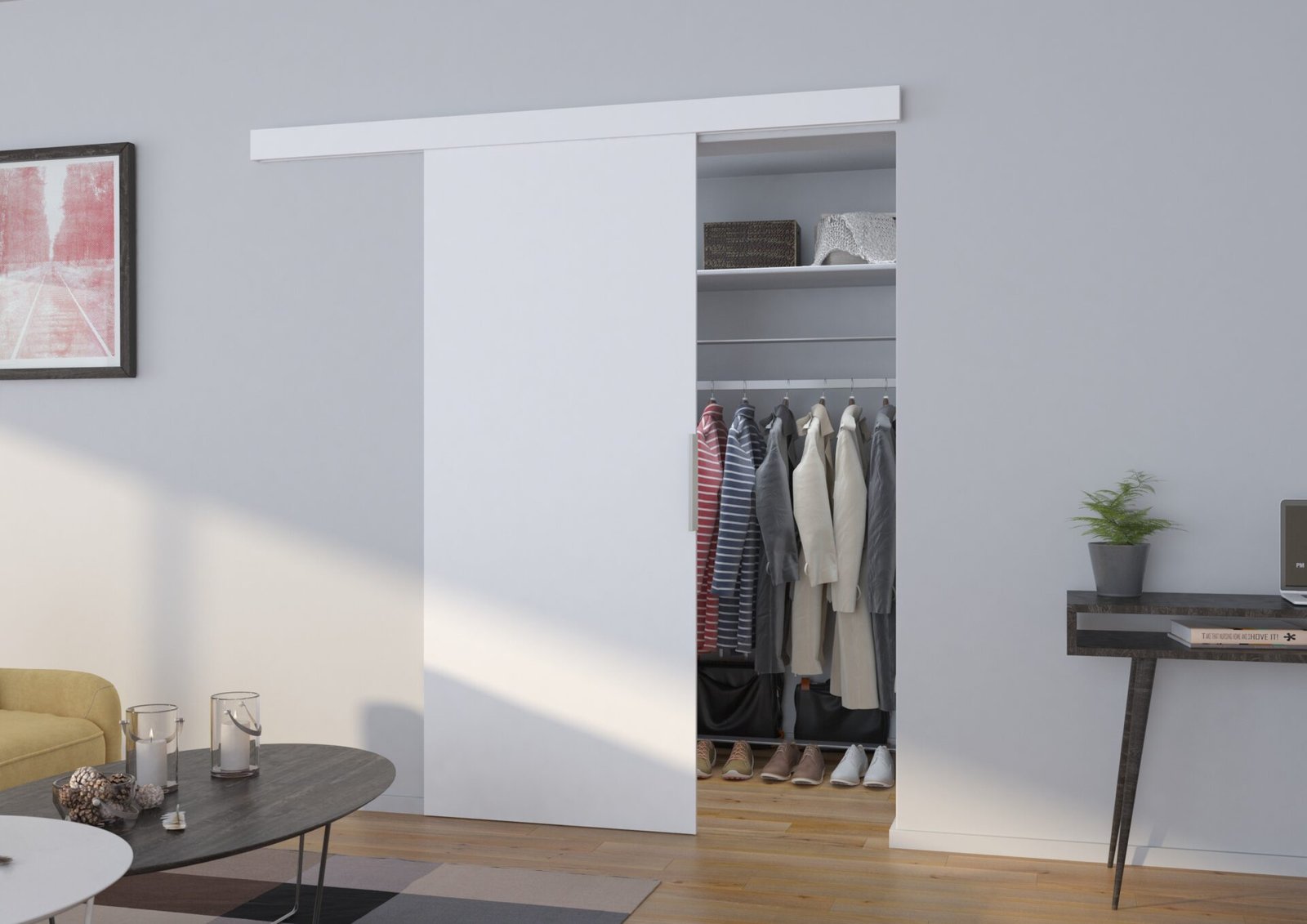 PIXI 76 white ADRK wall-mounted sliding door - Image 2