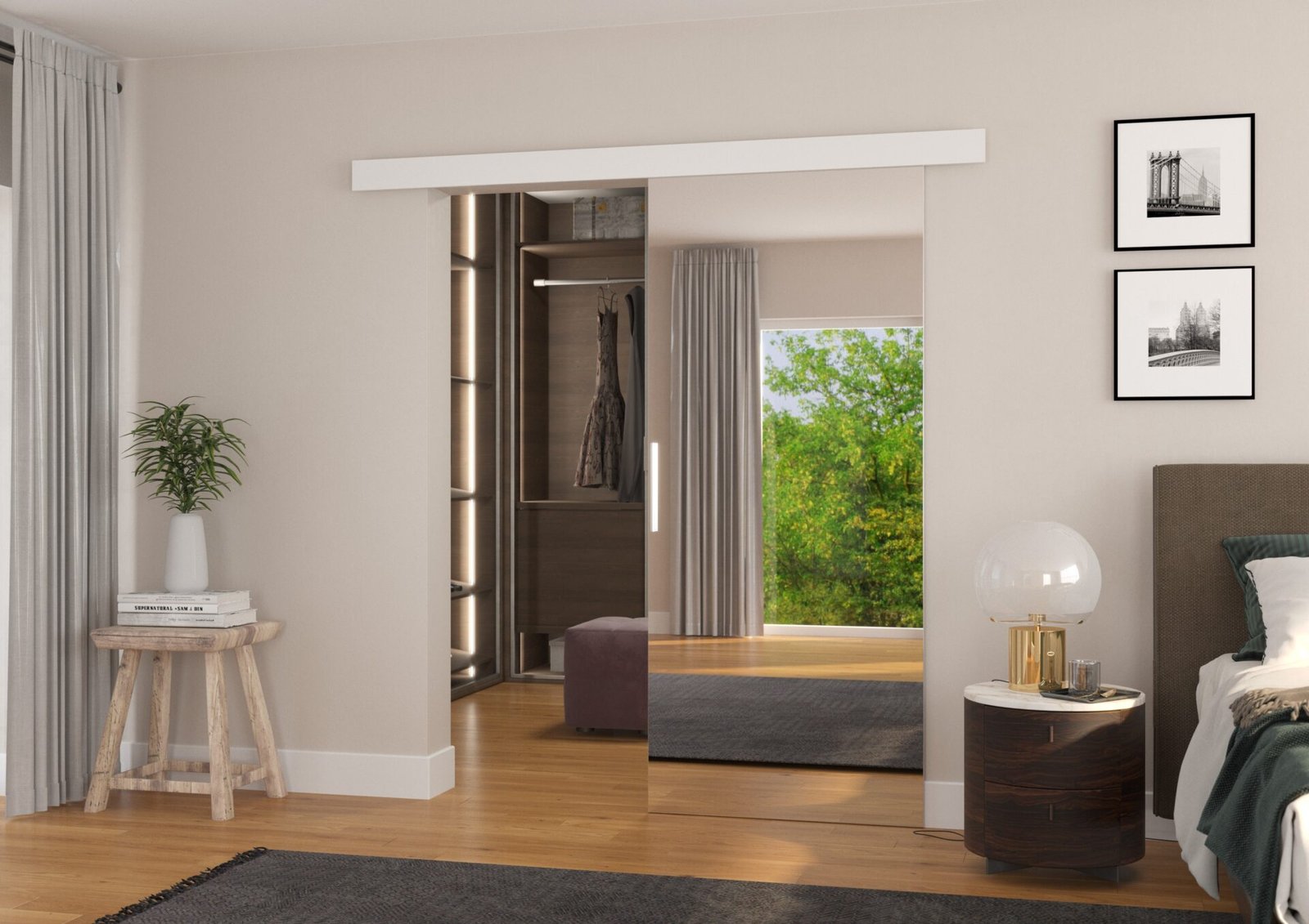 TESS 86 white ADRK wall-mounted sliding door - Image 2