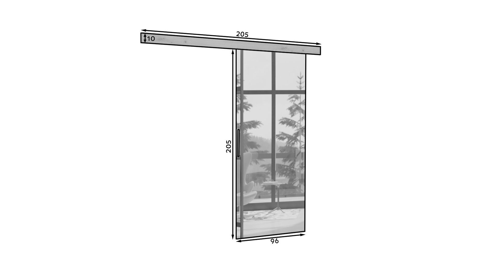 TESS 96 Artisan ADRK wall-mounted sliding door - Image 3