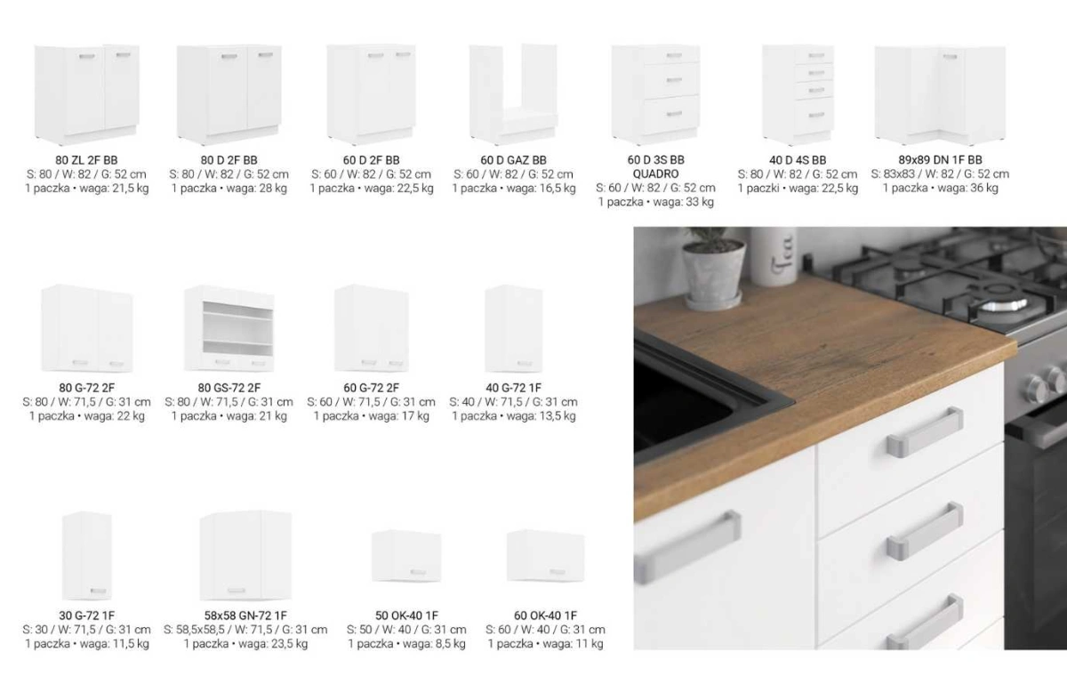 Corner kitchen Eko white cabinet set 310/230 cm - Image 5