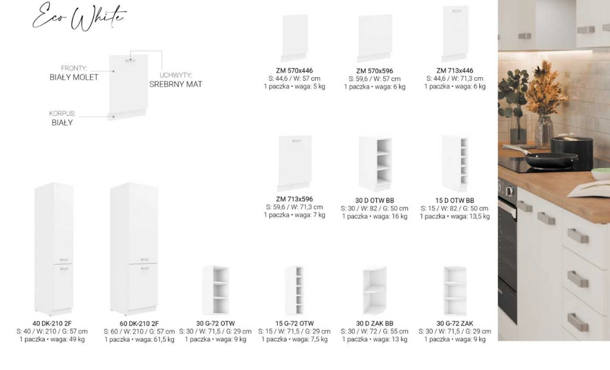 Corner kitchen Eko white cabinet set 310/230 cm - Image 4