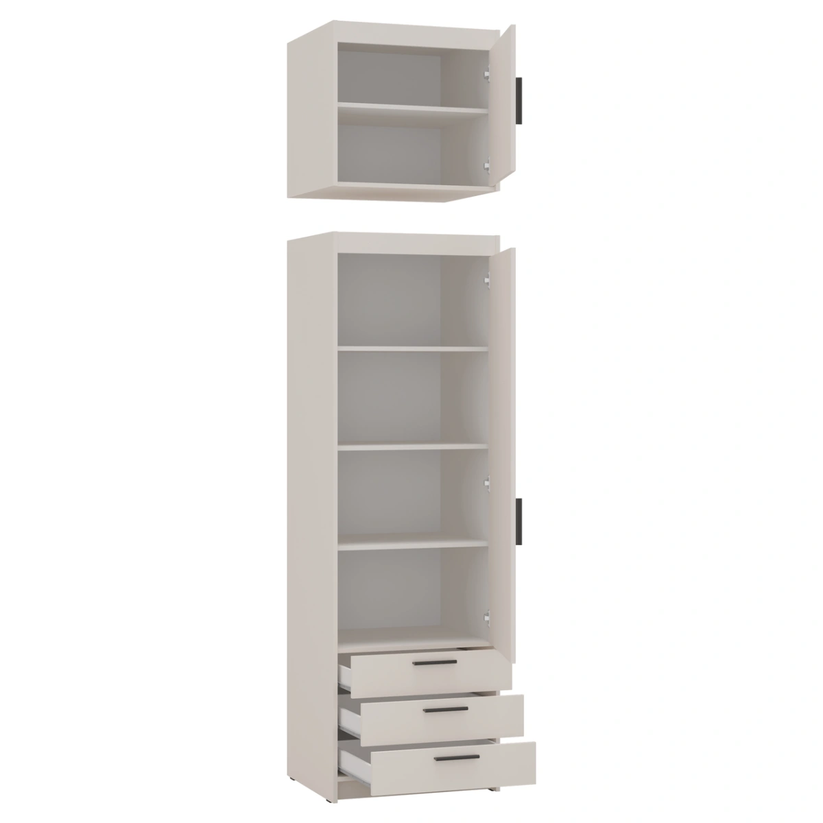 Elena wardrobe with drawers 1D3S beige - Image 4
