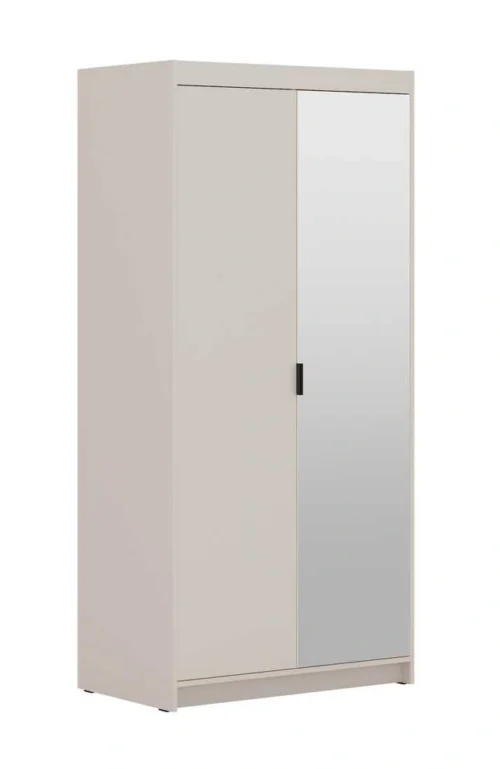 Elena 2D wardrobe, beige, with mirror