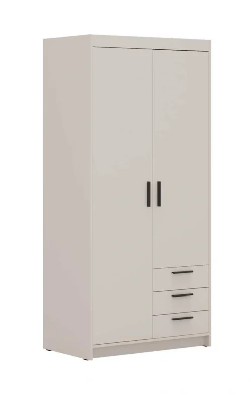 Elena wardrobe with drawers, 2D3S, beige