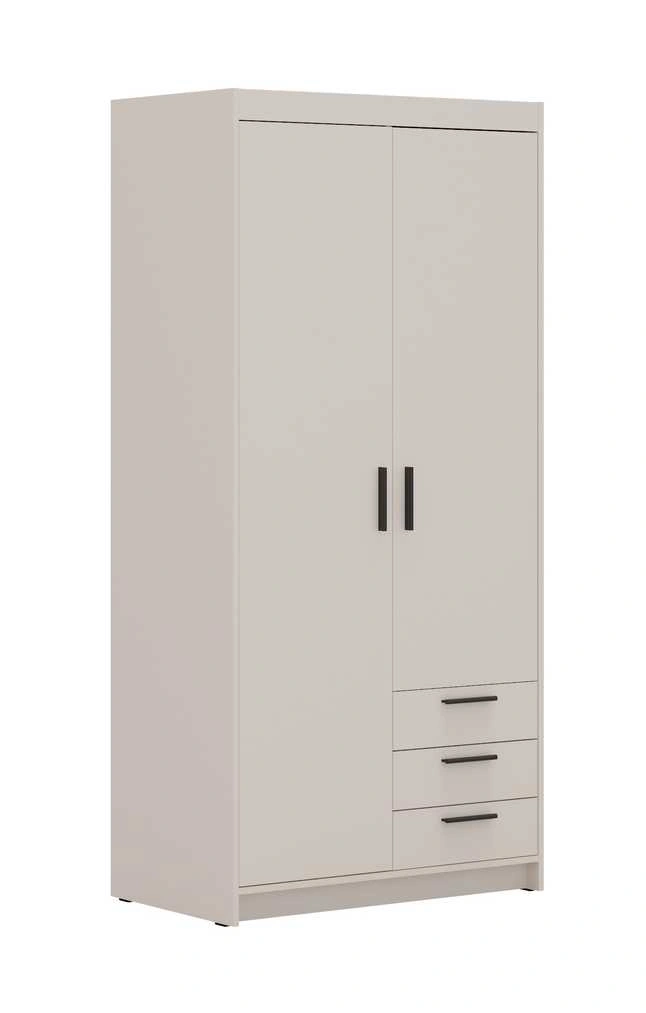 Elena wardrobe with drawers, 2D3S, beige