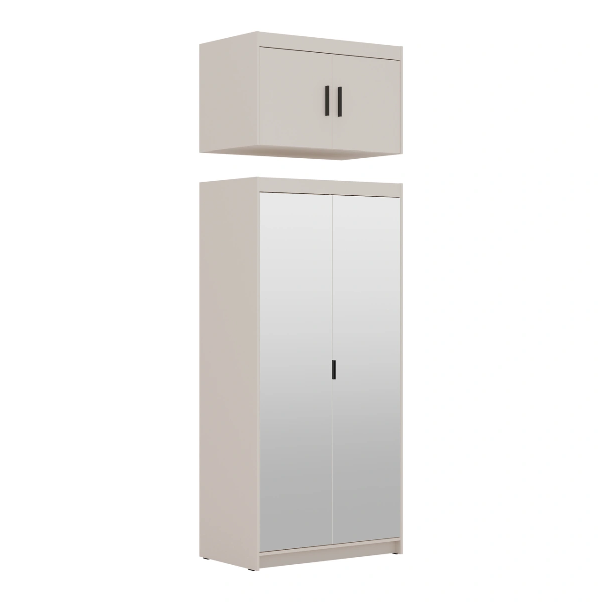 Elena wardrobe with 2D mirrors, beige - Image 2