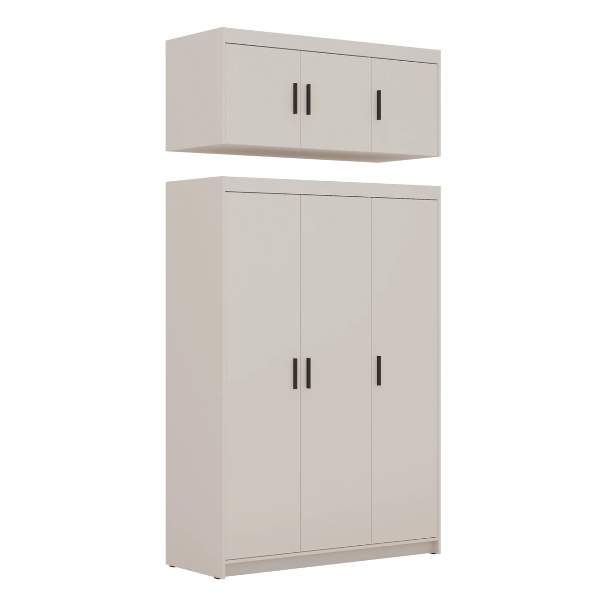 Elena 3D three-door wardrobe, beige - Image 2