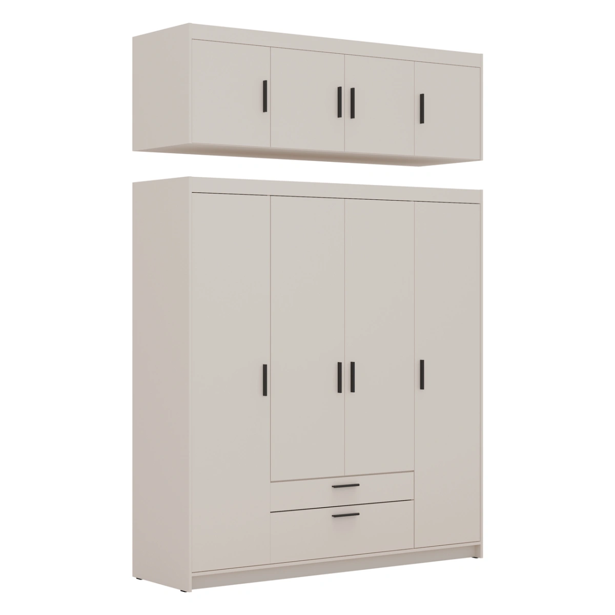 Elena 4D four-door wardrobe, beige - Image 2