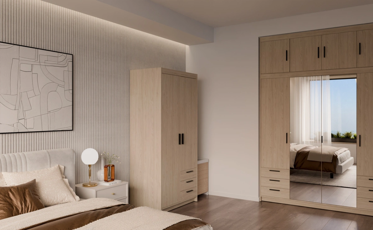 Elena wardrobe with drawers 2D3S oiled oak - Image 5