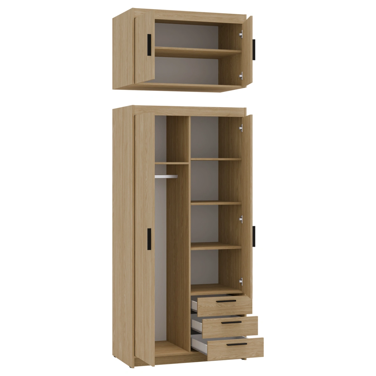 Elena wardrobe with drawers 2D3S oiled oak - Image 4