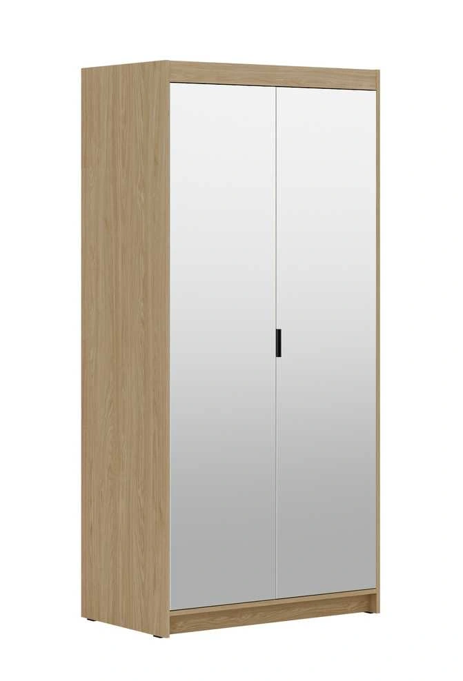 Elena wardrobe with 2D mirrors, oiled oak
