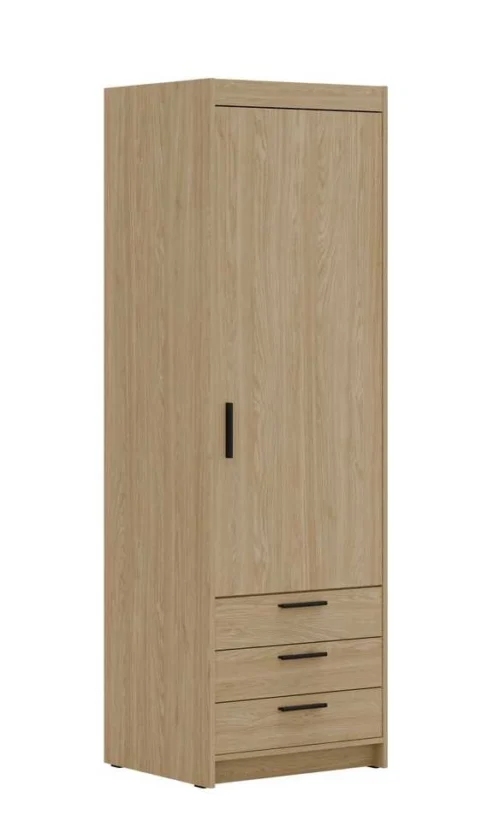 Elena wardrobe with drawers 1D3S, oiled oak