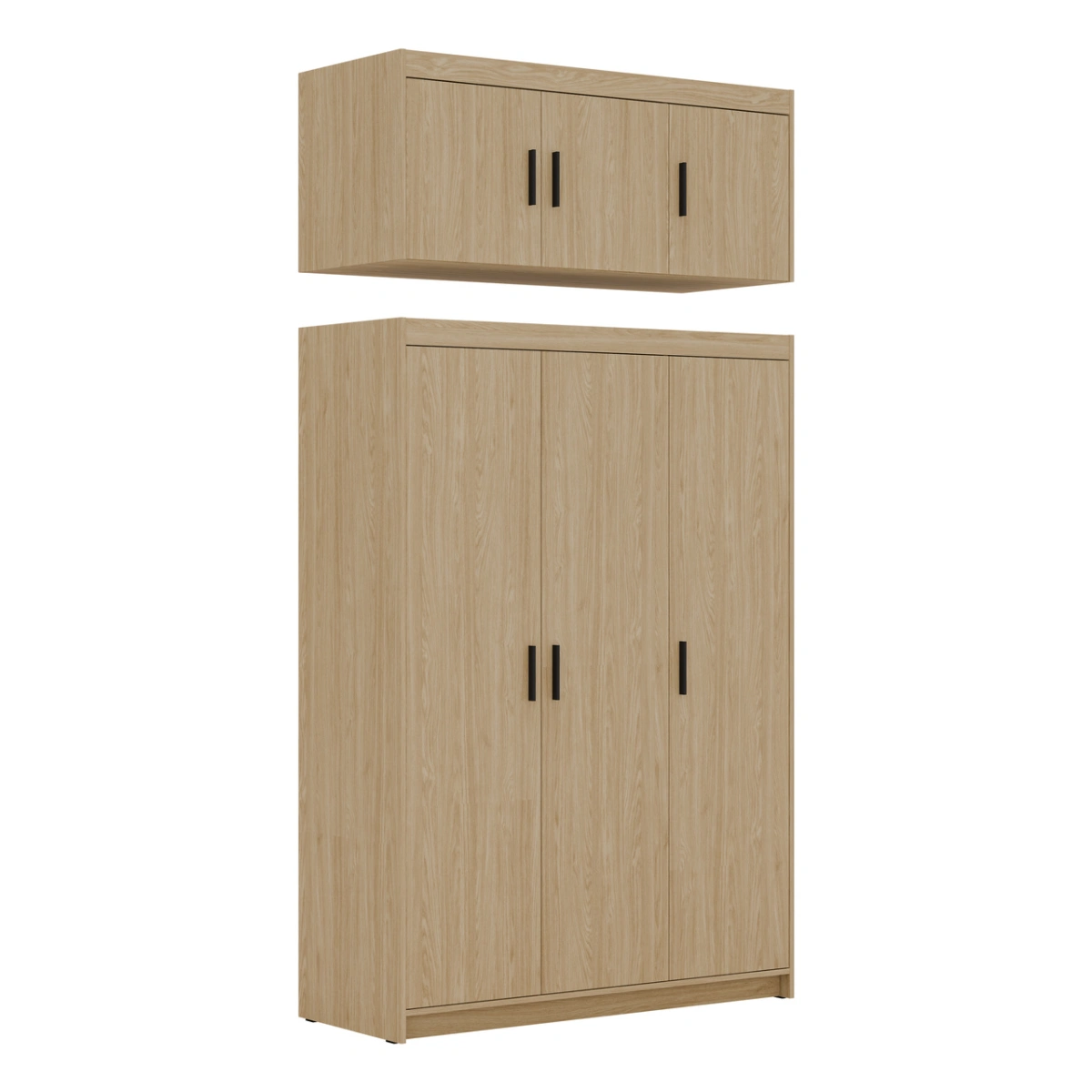 Elena 3D three-door wardrobe, oiled oak - Image 3