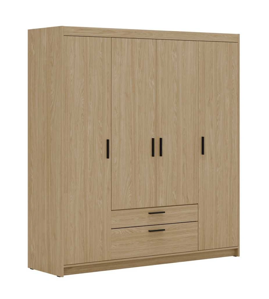 Elena 4D four-door wardrobe, oiled oak